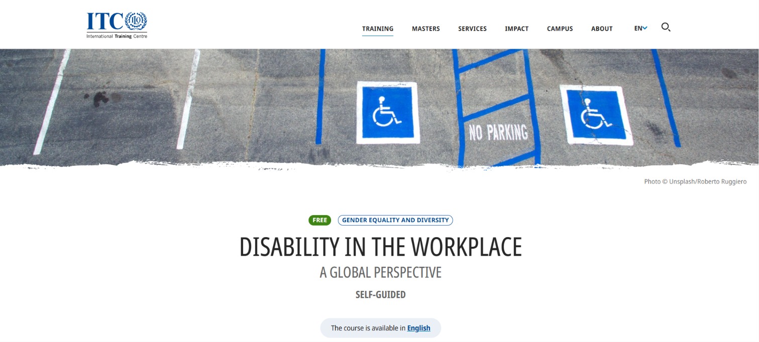 Self-Training ITCILO - Disability in the Workplace Course